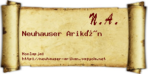 Neuhauser Arikán névjegykártya